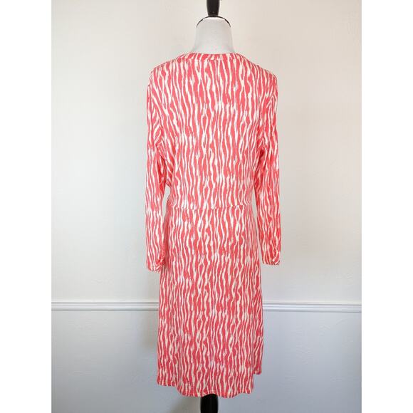 Pendleton Breezeway Dress Faux Wrap Ikat Coral Pink White Spring Summer Size M - Picture 10 of 16